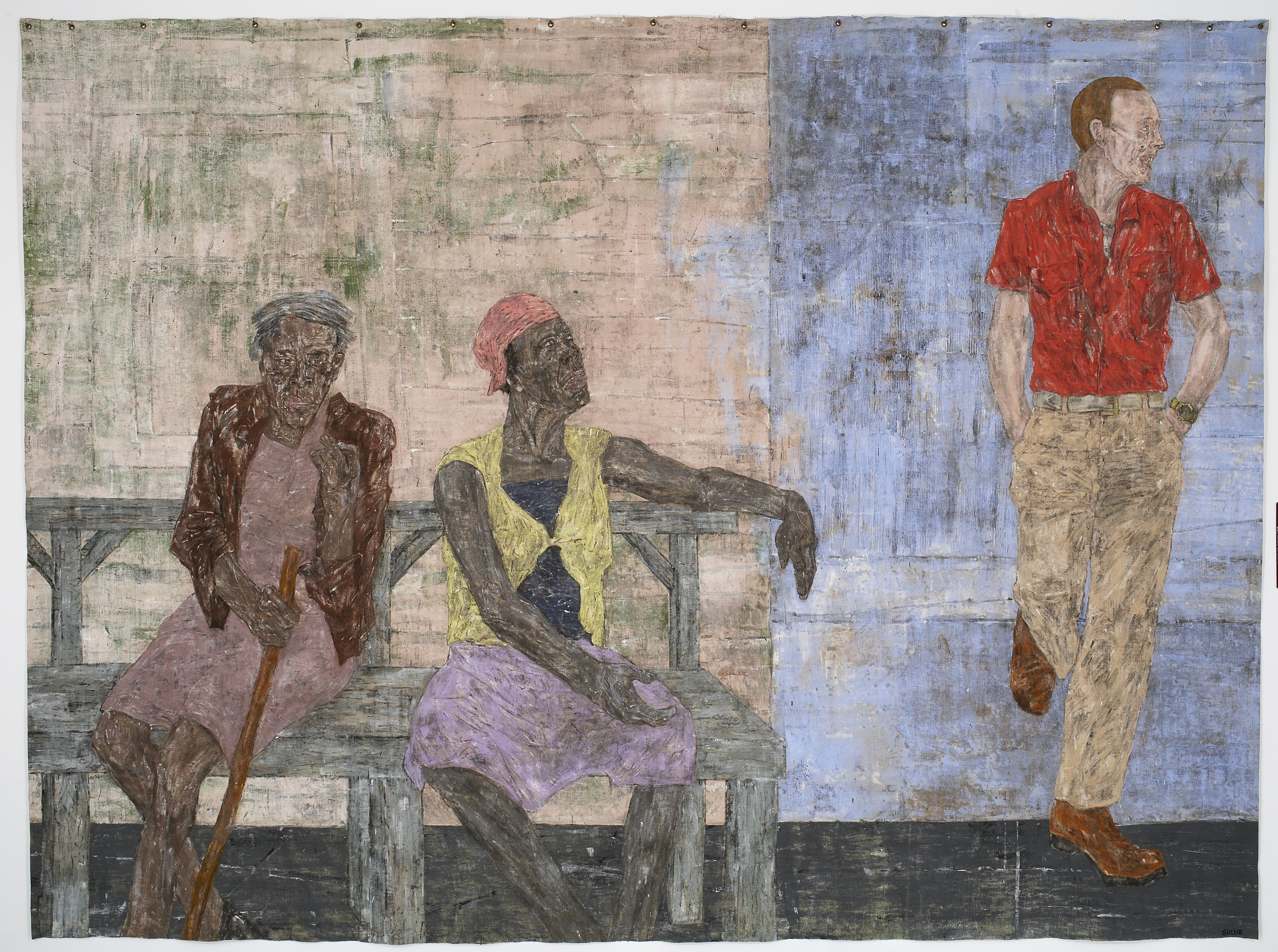 Golub Two Black Women and a White Man 1986